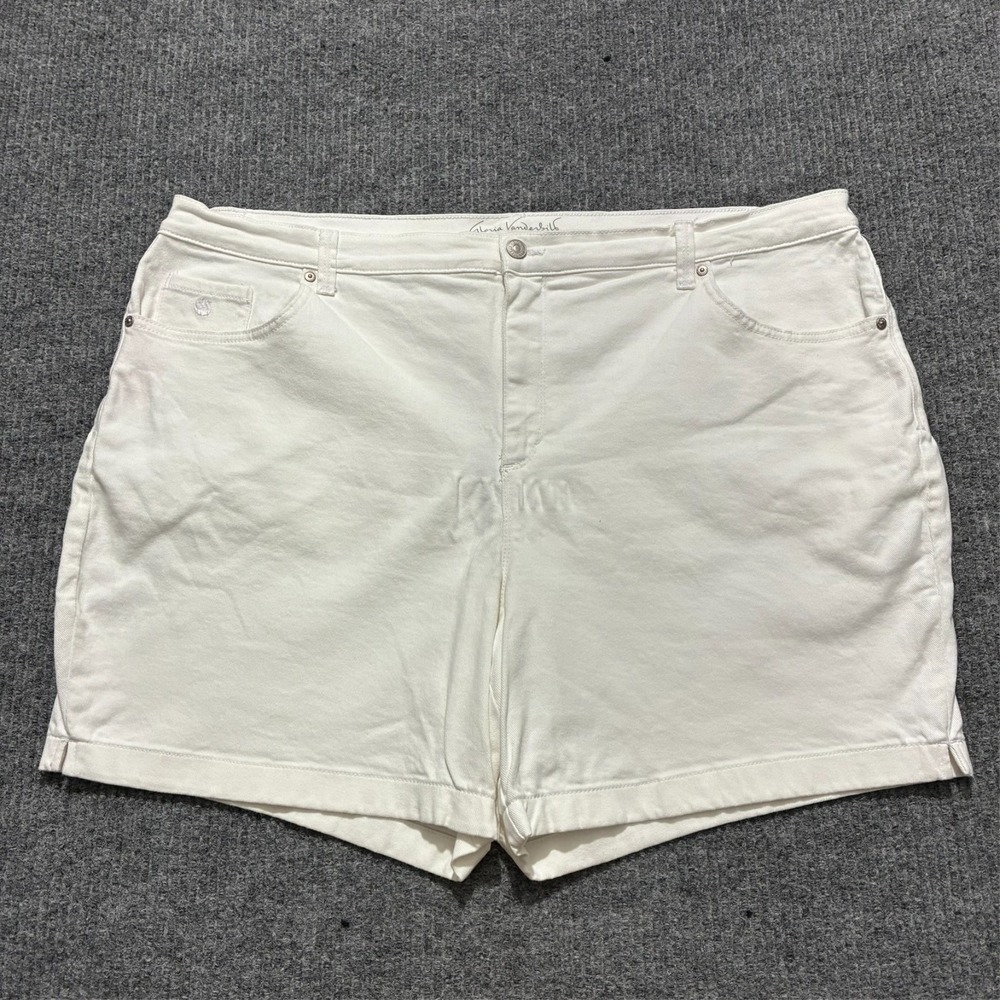 Gloria Vanderbilt Amanda Womens Shorts Size 20W White All Around Slimming Effect